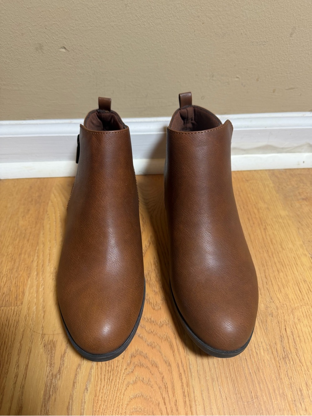 Sonoma Tan Brown Ankle Booties with Side Zip - Picture 3 of 6